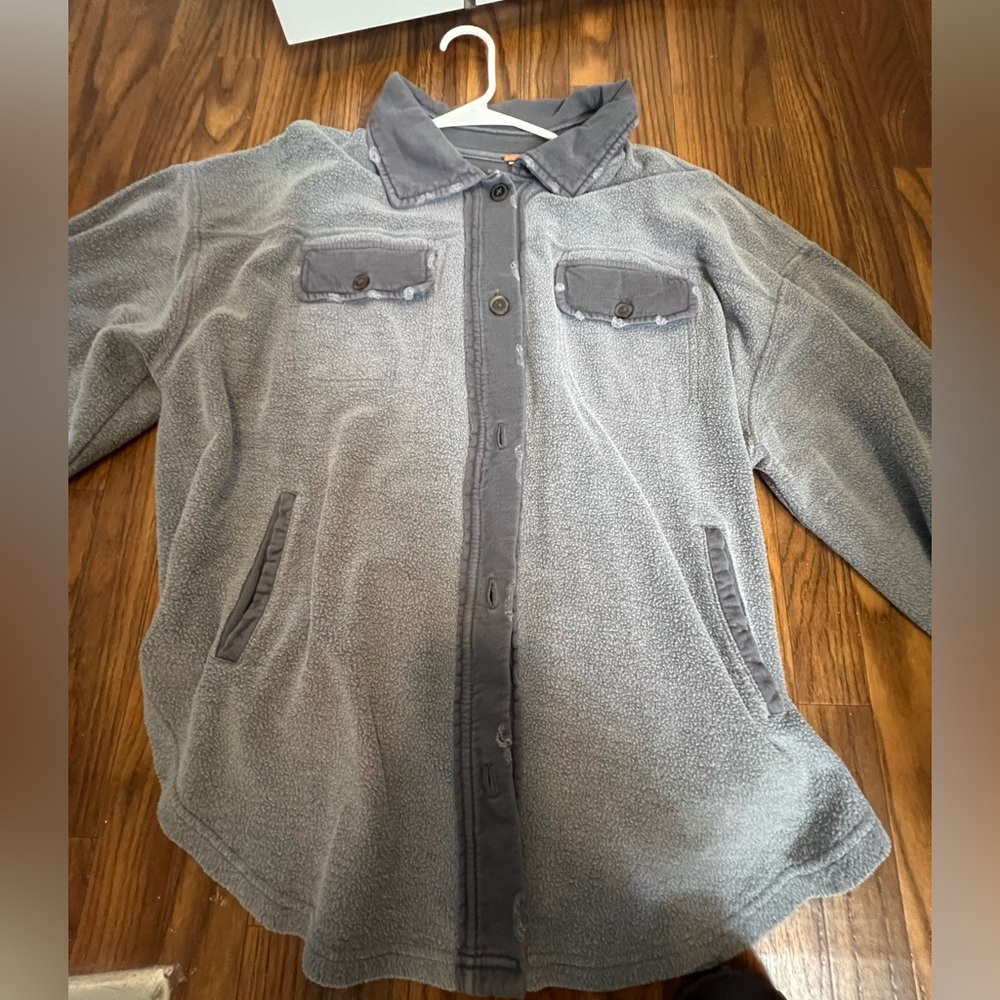 Free People Gray Button Down Shirt